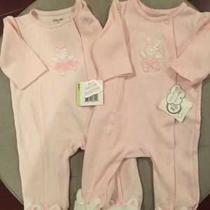 Set of Two Pink Baby Girls Onesie